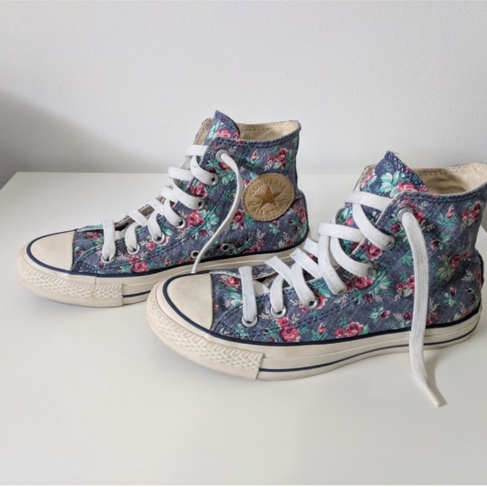 Converse Rose Floral High Top Chuck Taylor All Stars Sneakers